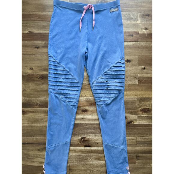Matilda Jane Just Imagine Keely Blue Knit Moto Cotton Leggings Pants Teen 16 - Picture 2 of 9